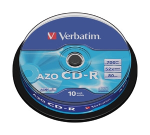 CD-R 700/80 52x spindl AZO Crystal ...