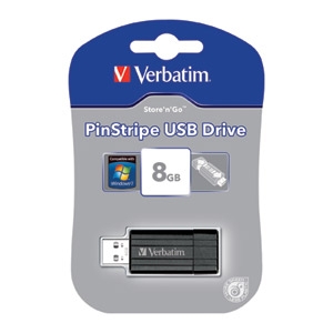 Memorija USB 8GB PinStripe Verbatim 49062 crna blister